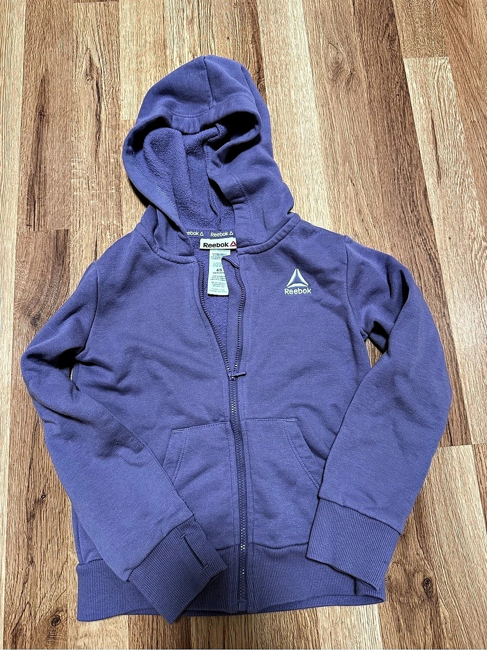 Reebok Kids Full Zip Fleece Hoodie Girls Full Zip Fleece Hoodie Purple Medium